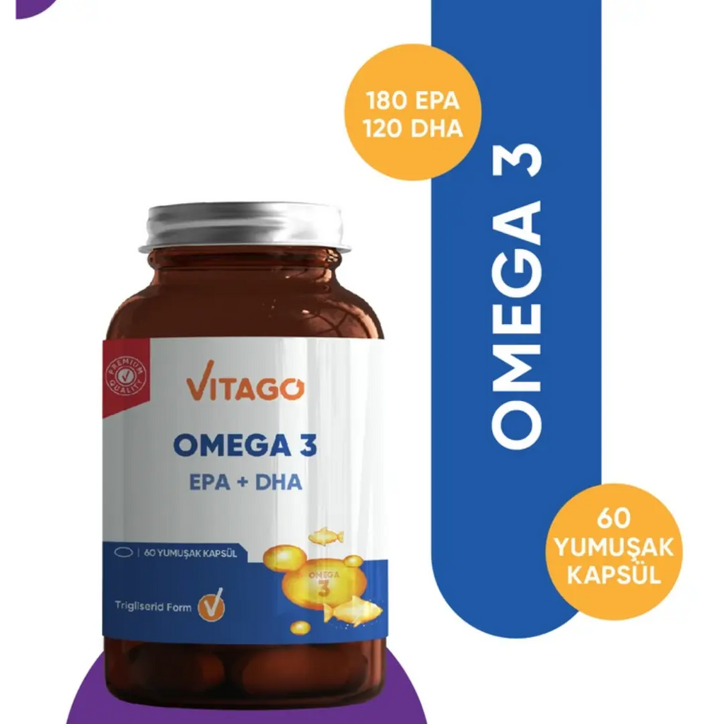 Vitago Premium Omega 3 Softgel Dietary Supplement 60 Count