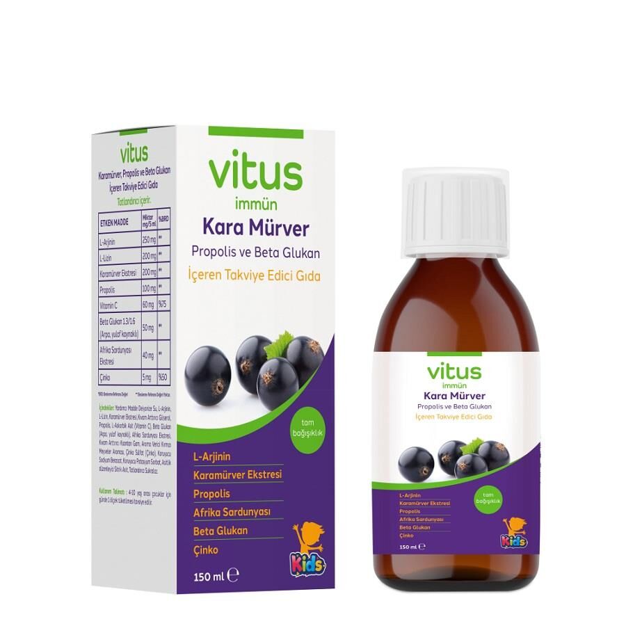 Vitus Immun KIDS Elderberry & Propolis Liquid Supplement 150ml
