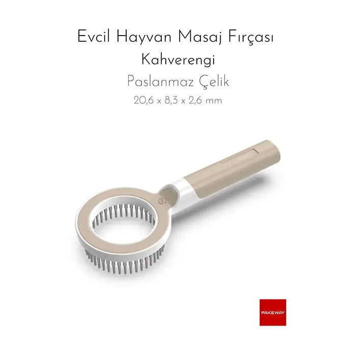 Pakeway O+ Series Magnifying Grooming & Massage Brush Brown