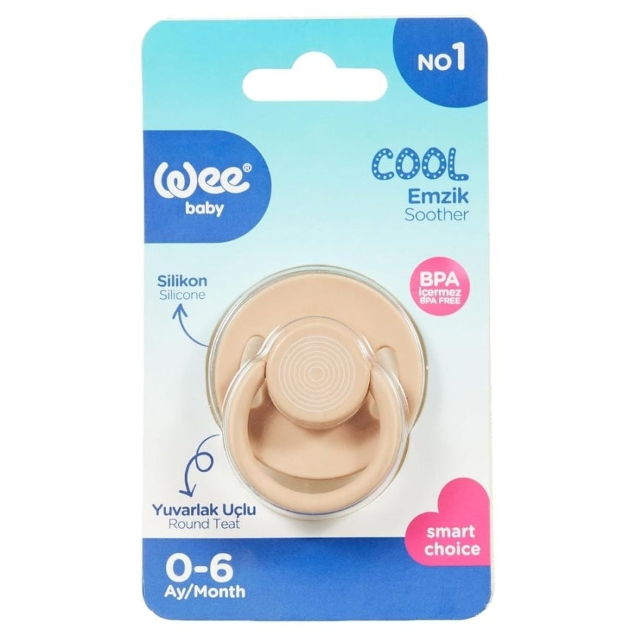 Wee Baby Cool Round Silicone Pacifier Beige 0-6 Months