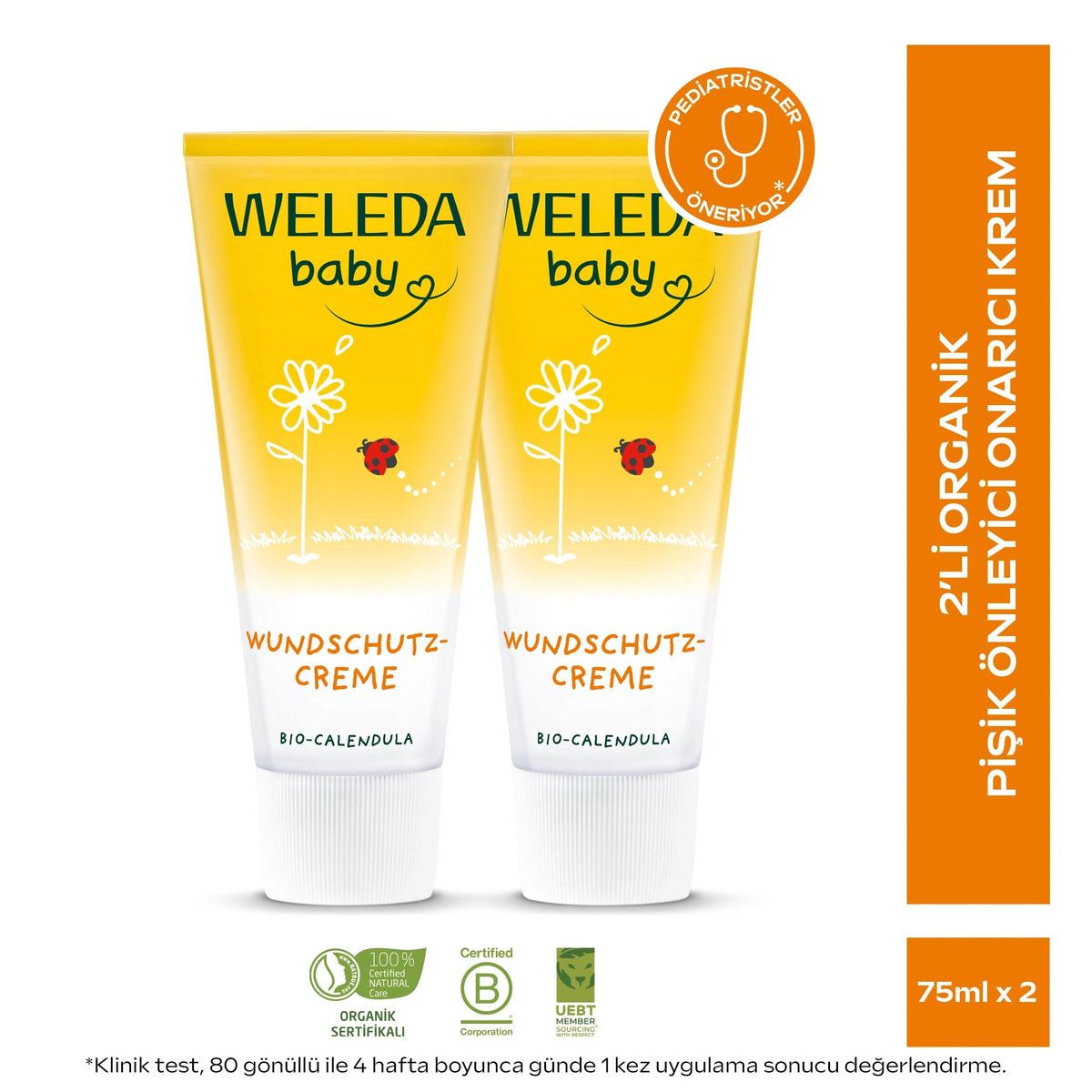 Weleda Baby Calendula Organic Diaper Cream Twin Pack 2 x 75ml