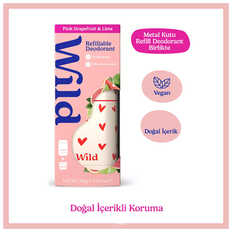 Wild Pink Grapefruit & Lime Natural Refillable Deodorant 40g