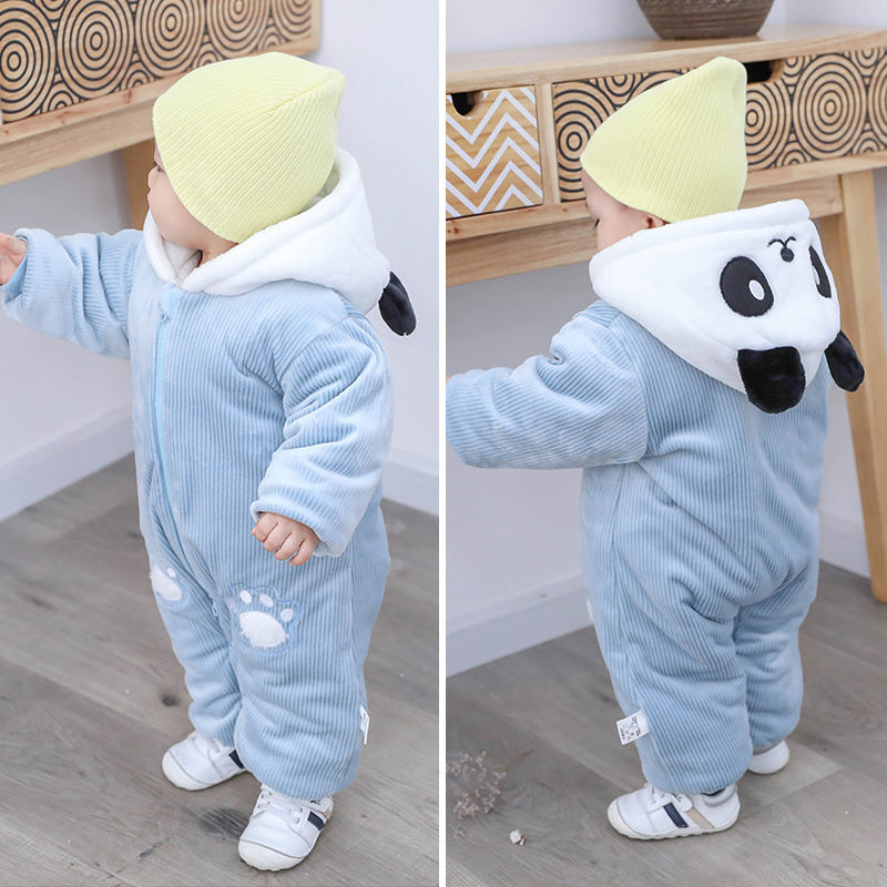 Winter Panda Baby Hoodie Jumpsuit | For Newborns - M# BAAA21110063