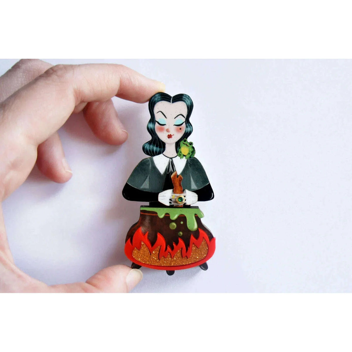 Witch with Cauldron Halloween Brooch by Laliblue | PRE-ORDER SHIPS IN 2-3 WEEKS