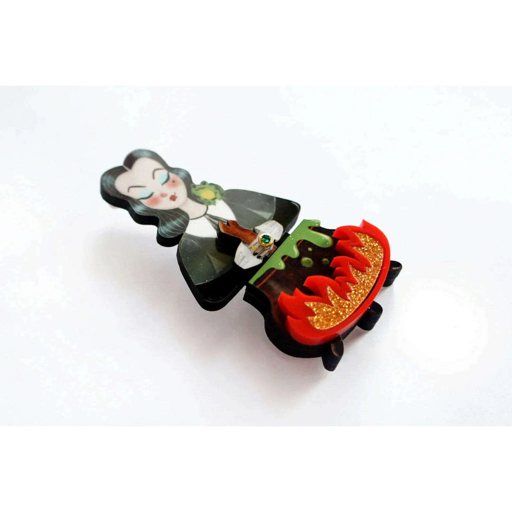 Witch with Cauldron Halloween Brooch by Laliblue | PRE-ORDER SHIPS IN 2-3 WEEKS