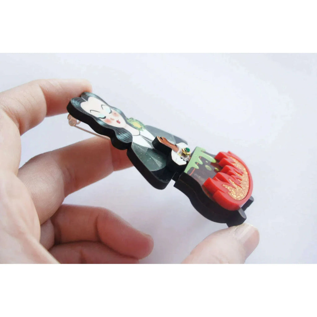 Witch with Cauldron Halloween Brooch by Laliblue | PRE-ORDER SHIPS IN 2-3 WEEKS