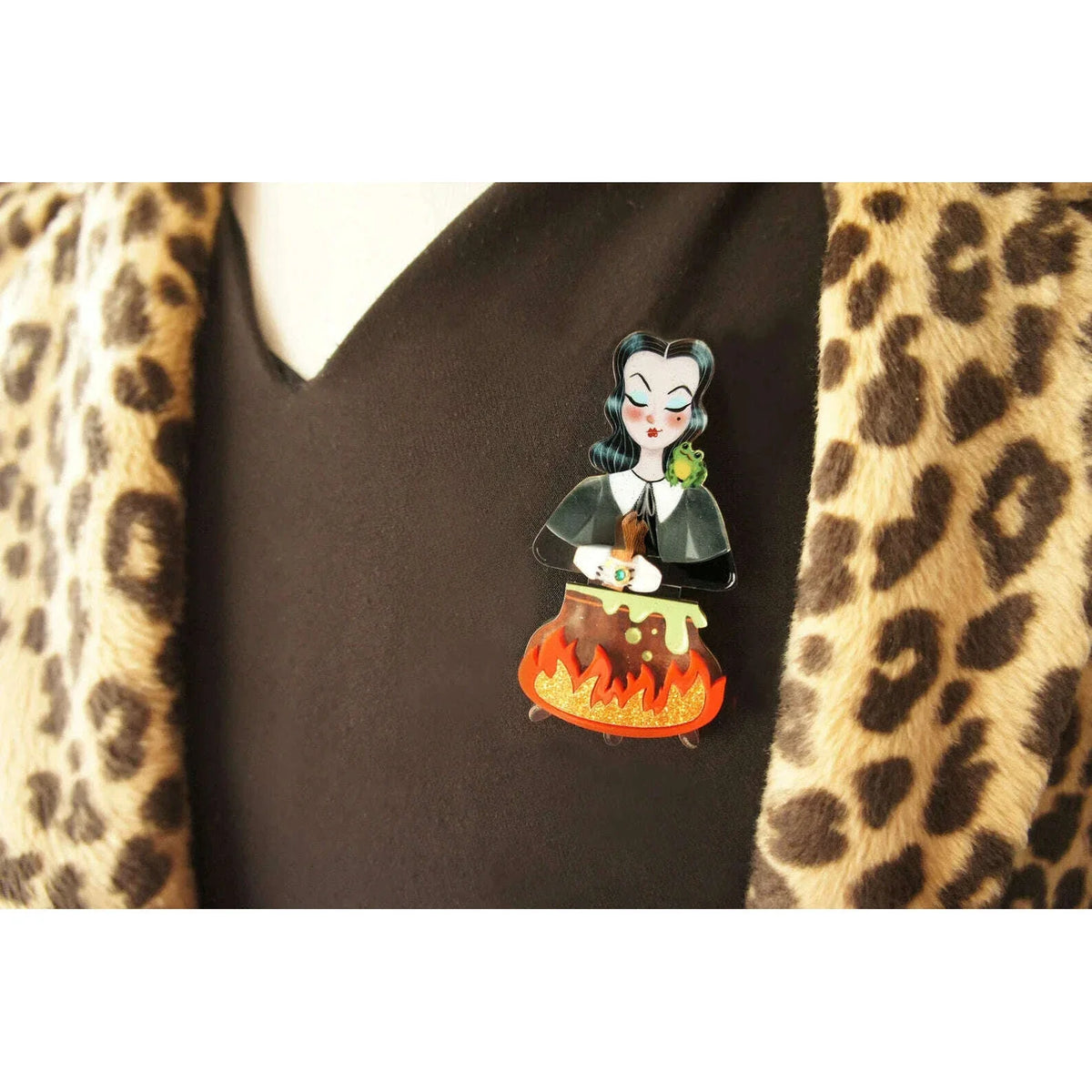 Witch with Cauldron Halloween Brooch by Laliblue | PRE-ORDER SHIPS IN 2-3 WEEKS