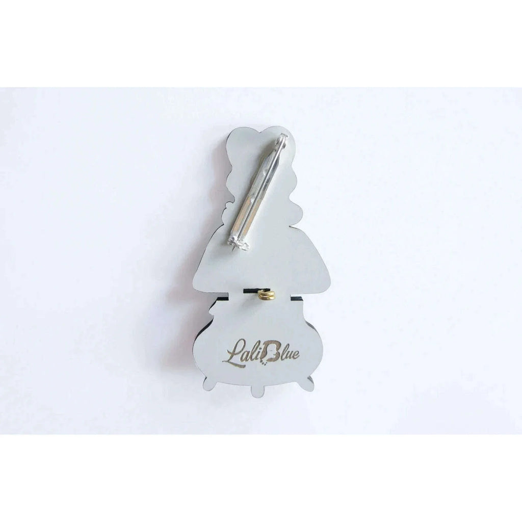 Witch with Cauldron Halloween Brooch by Laliblue | PRE-ORDER SHIPS IN 2-3 WEEKS