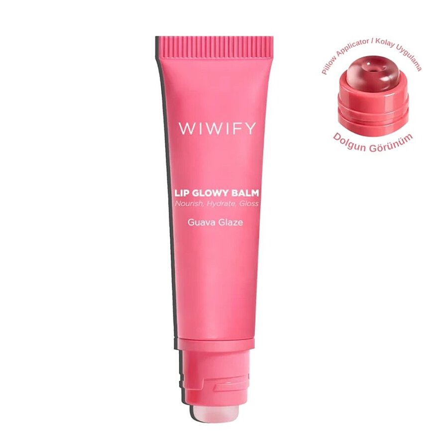Wiwify Guava Glaze Lip Glowy Balm Hydrating Tinted Gloss 13 ml