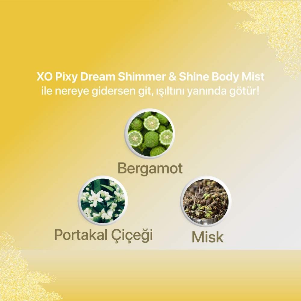XO Pixy Dreams Shimmer Body Spray for Radiant Glow 150 ml