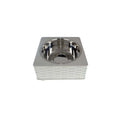 Zampa Square Woven Single Pet Bowl for Food and Water Grey Medium