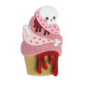 Zombie Cupcake Halloween Brooch by Laliblue | PRE-ORDER SHIPS IN 2-3 WEEKS