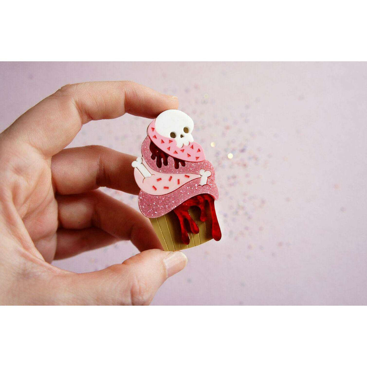 Zombie Cupcake Halloween Brooch by Laliblue | PRE-ORDER SHIPS IN 2-3 WEEKS